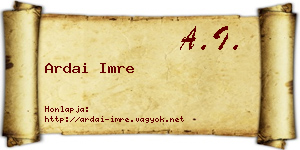 Ardai Imre névjegykártya