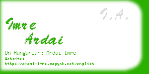 imre ardai business card